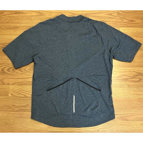 REI Co-Op Heather Blue Junction Full Zip Cycling Road Jersey Shirt Pocket Mens L - Picture 2 of 6